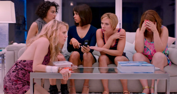Kate McKinnon, Jillian Bell, Zoë Kravitz, Scarlett Johansson e Ilana Glazer em A Noite É Delas (Rough Night)